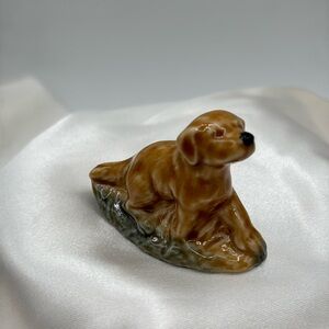 VTG Wade Whimsies England Mini Porcelain Golden Retriever Puppy Dog Rare